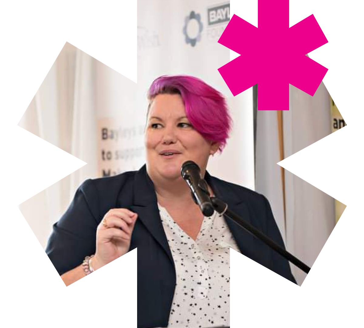 Pauline giving a talk